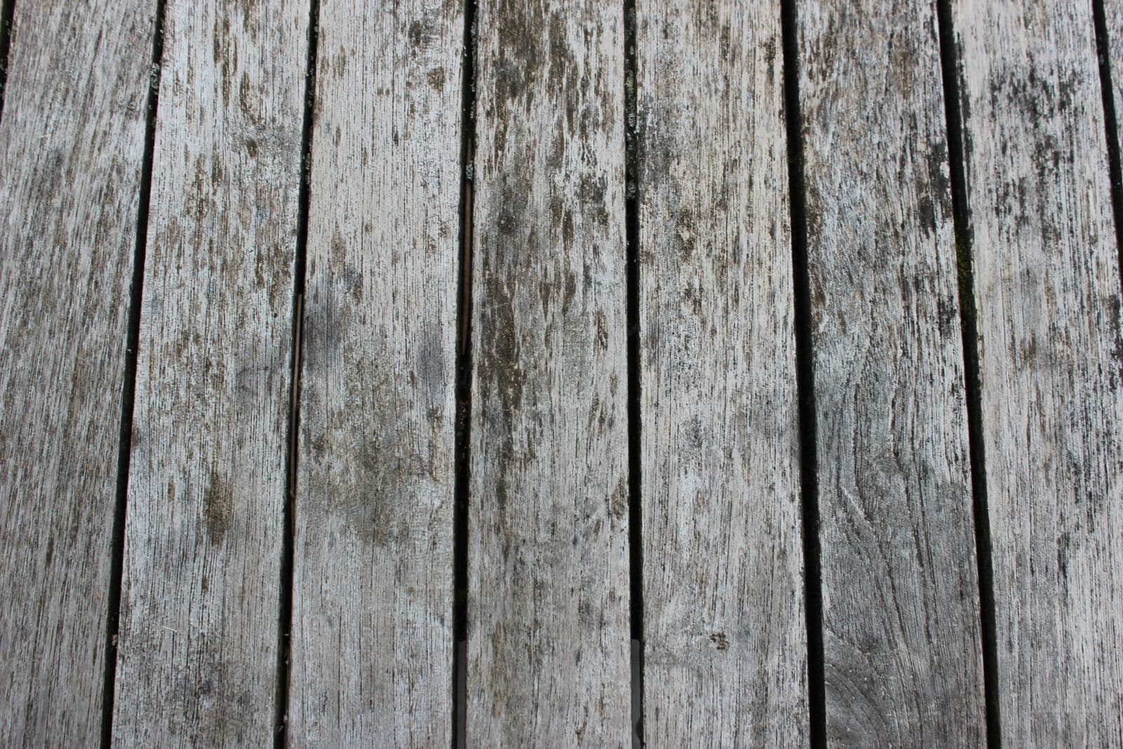 Close-up of grey weathered wooden deck boards